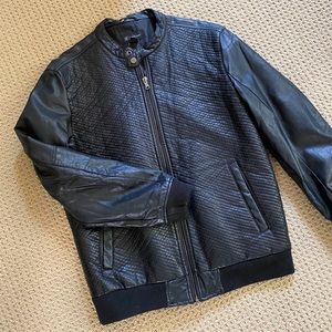 Faux Leather Jacket w/ textured detailing